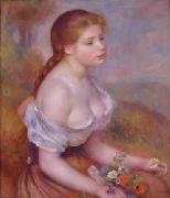 Pierre Renoir Young Girl With Daisies oil painting picture wholesale